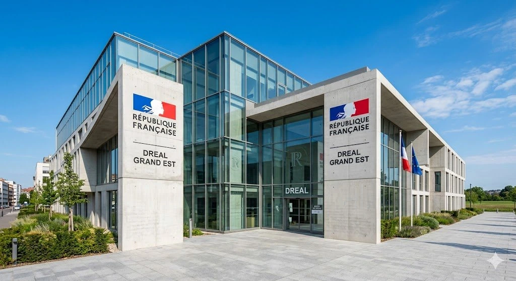 Façade officielle de la DREAL Grand Est, République Française